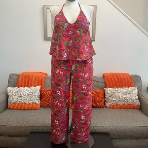 ❣️Philosophy Pink Floral Printed Halter Jumpsuit❣️